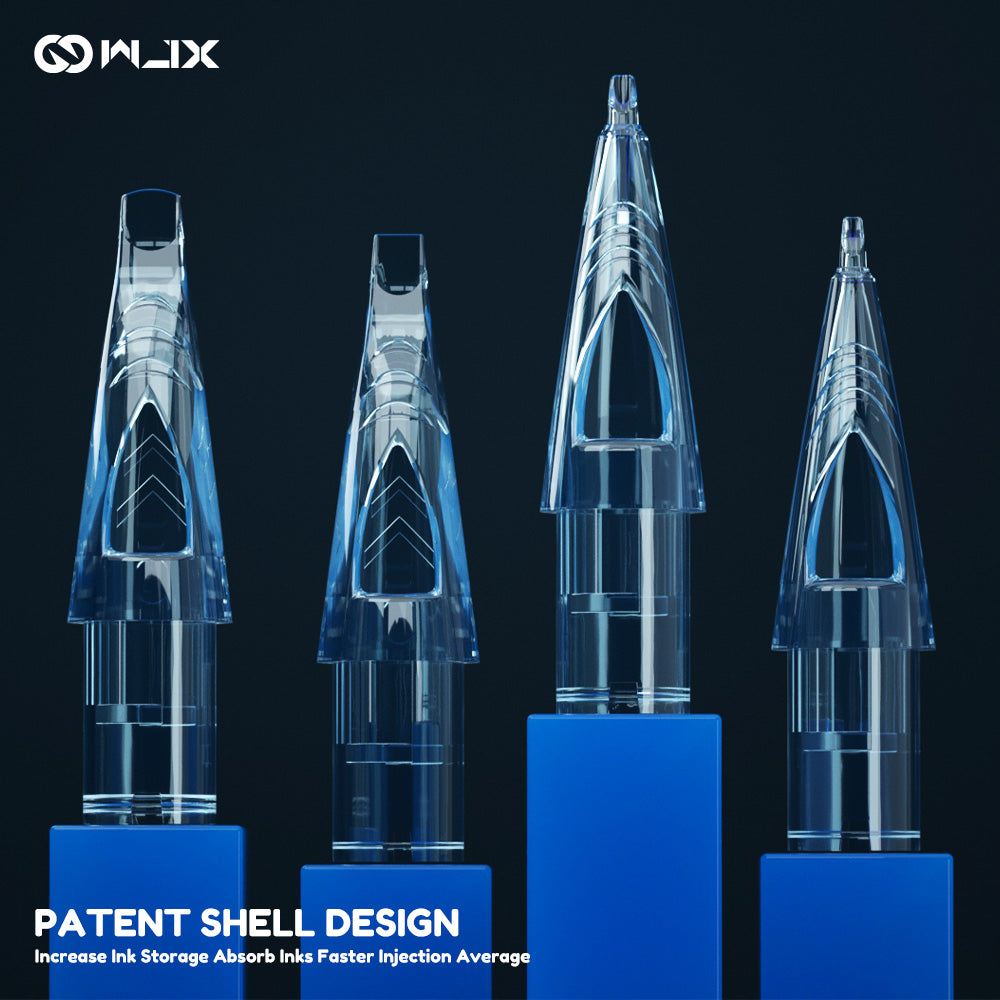 WJX Tattoo Cartridges – #12 Diameter 0.35MM 3.5mm Taper (RS) Round Shader – Box of 20