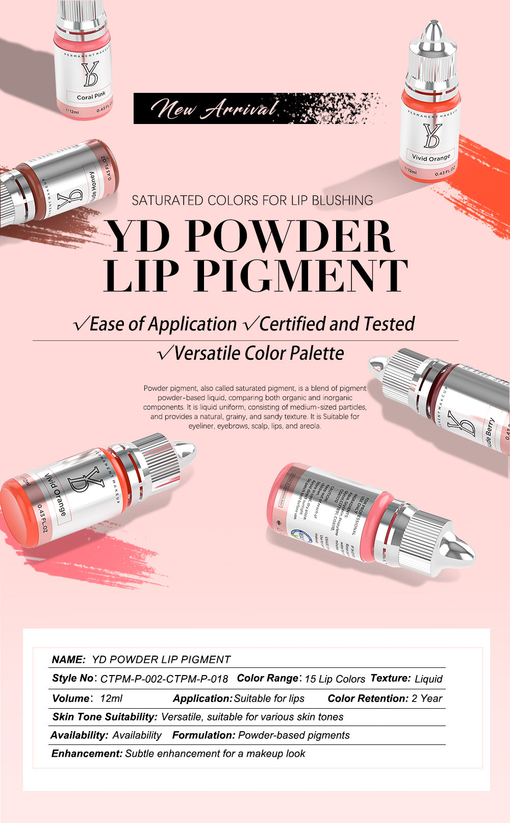 YD Powder Liquid Pigment 12ml Silver Cap – All 28 Colors