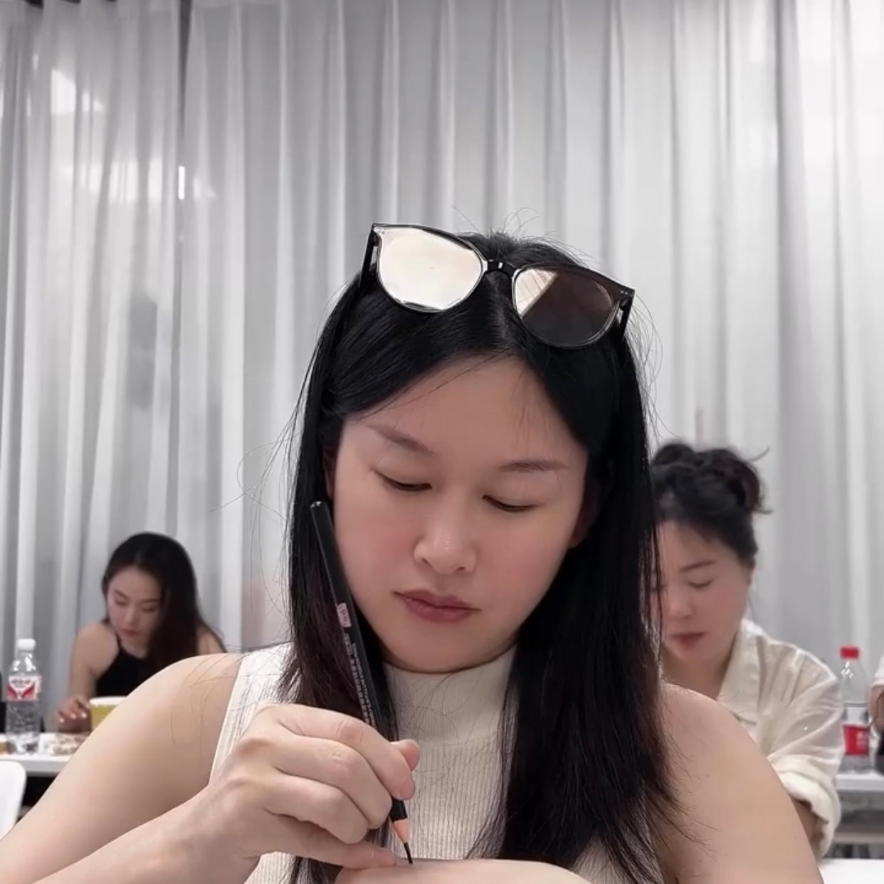 Black Color Permanent Makeup Microblading Hairstroke 2mm Extremely Slim Eyebrow Pencil