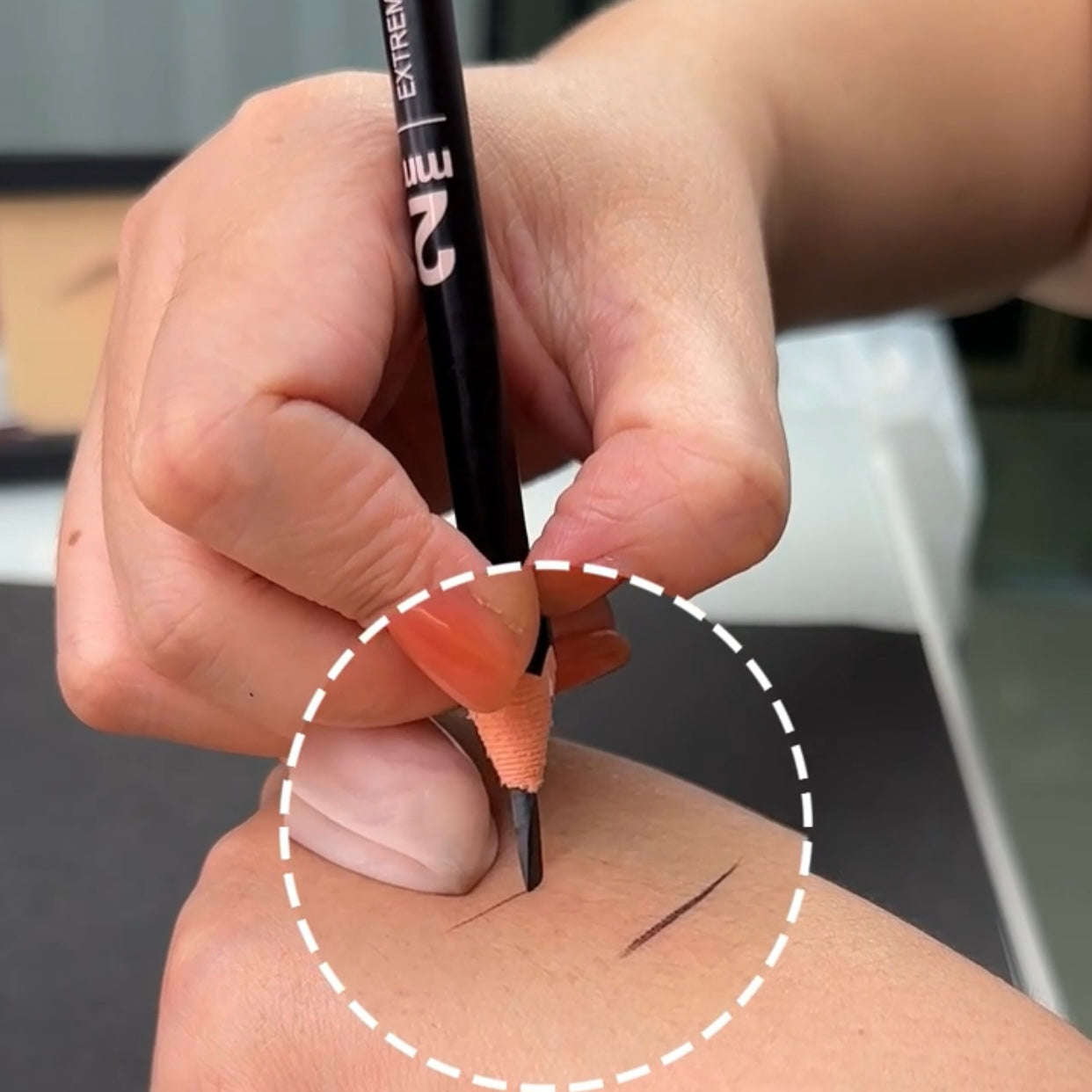 Black Color Permanent Makeup Microblading Hairstroke 2mm Extremely Slim Eyebrow Pencil