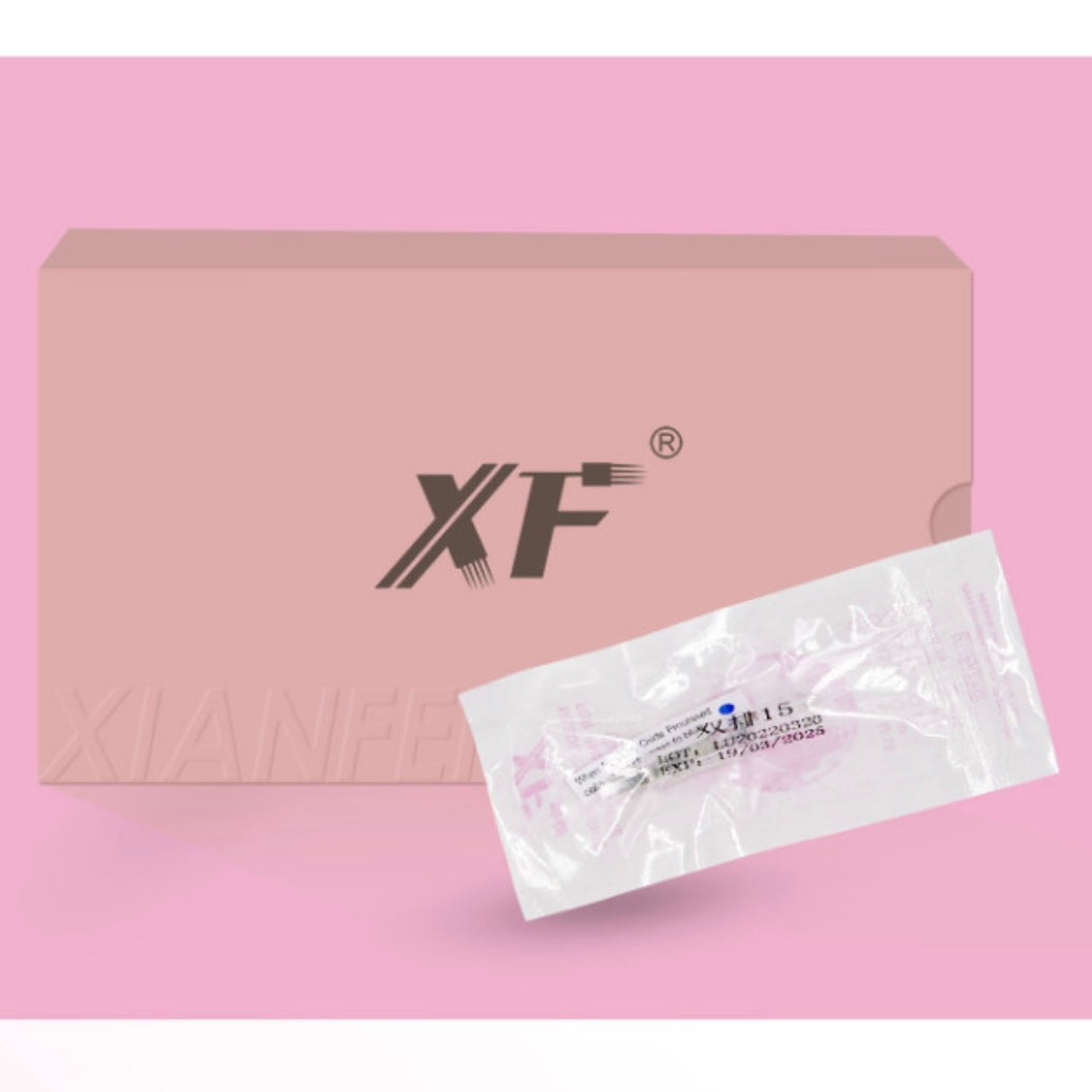 XF Double Row 15-Pin Cartridge – Precision Lip PMU Needle for Effortless Color Implantation