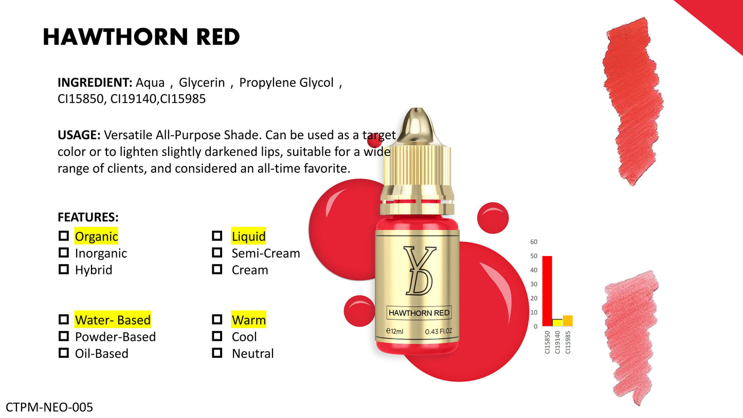 YD Lip Neo Pigment Collection for Machine Use Only 12ml/Bottle Gold Cap