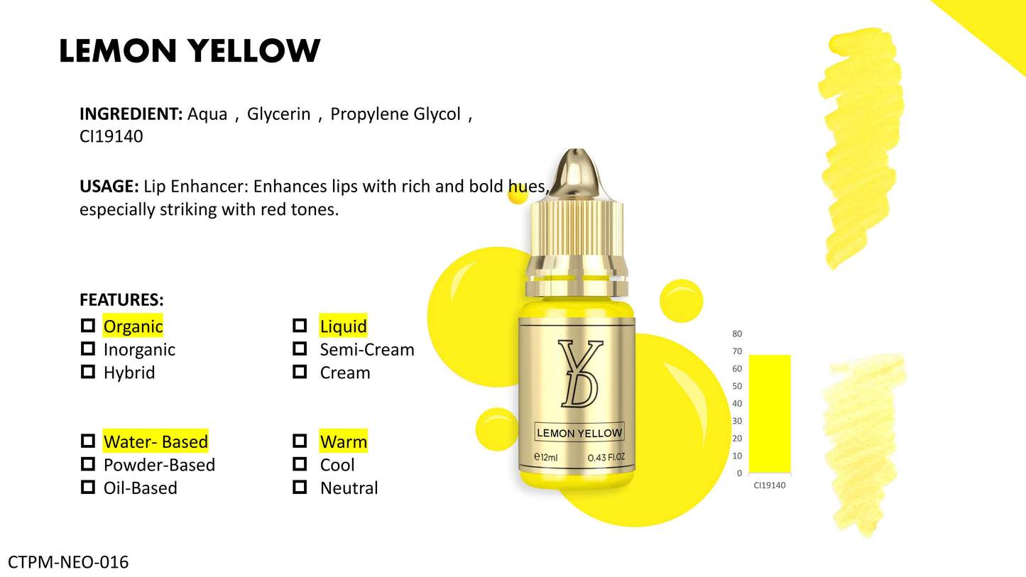 YD Lip Neo Pigment Collection for Machine Use Only 12ml/Bottle Gold Cap