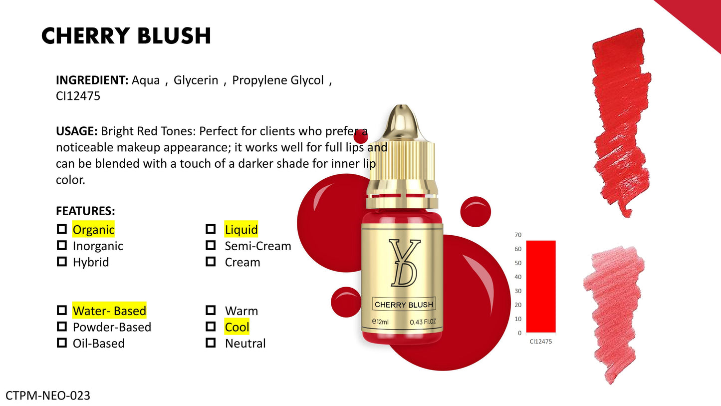 YD Lip Neo Pigment Collection for Machine Use Only 12ml/Bottle Gold Cap
