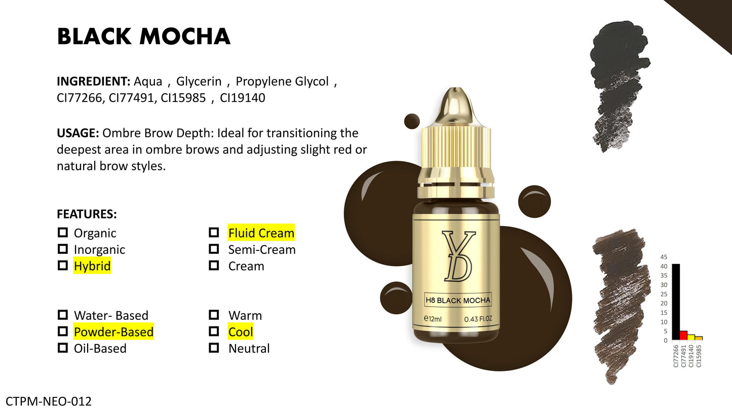 YD Brow HY Pigment 12ml/Bottle Gold Cap
