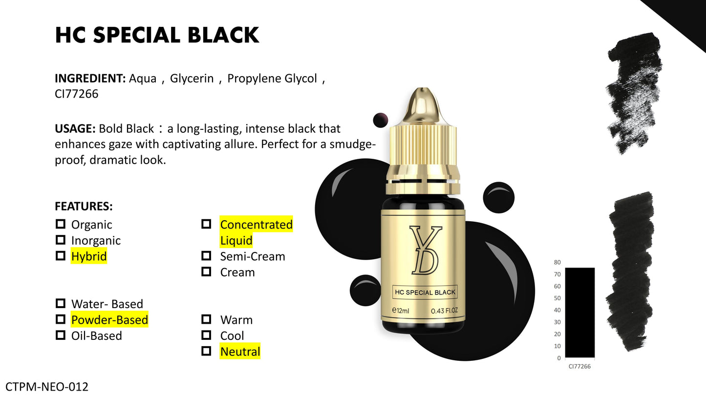 YD Brow HY Pigment 12ml/Bottle Gold Cap