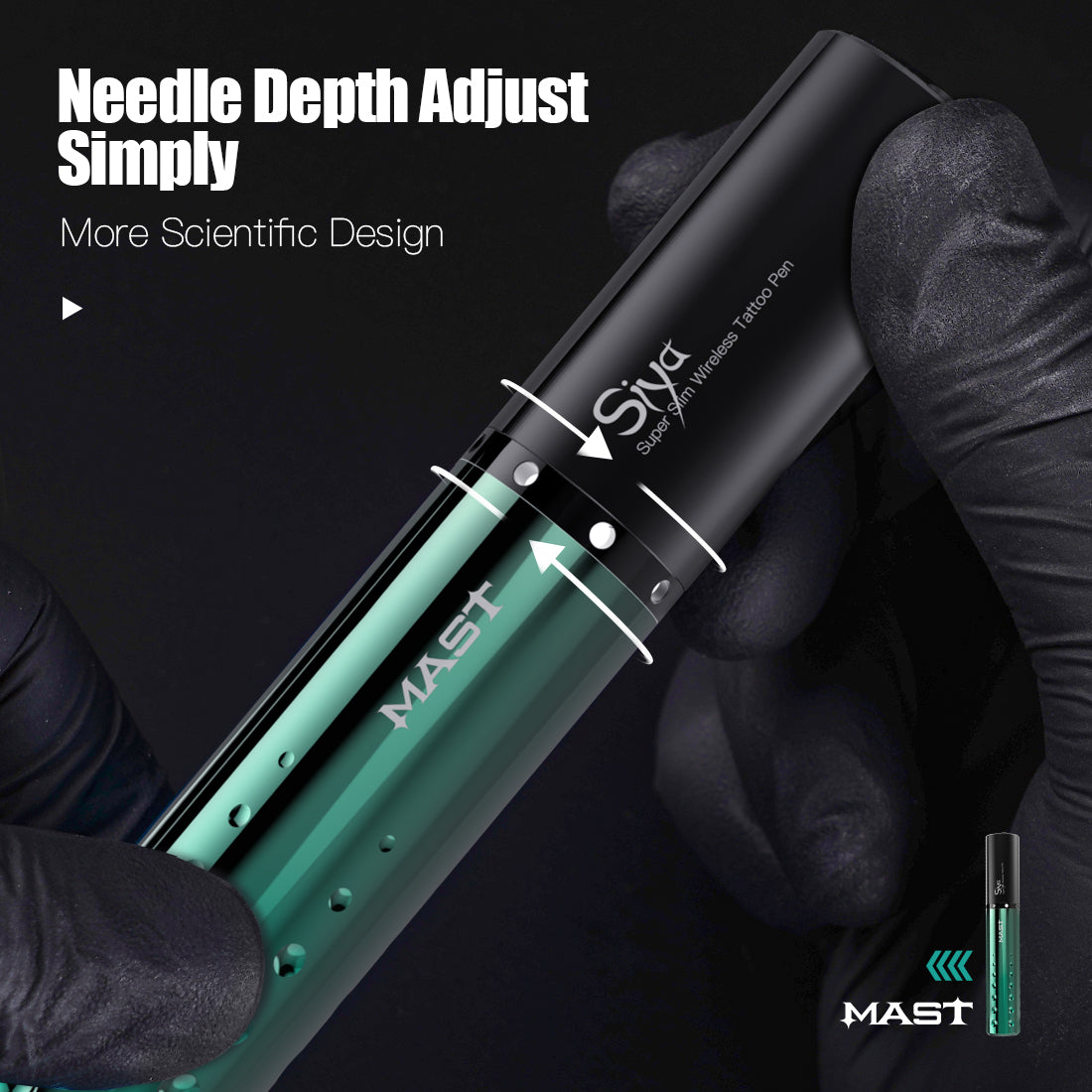 Mast Tour Siya Wireless PMU Tattoo Machine Pen - Free Shipping