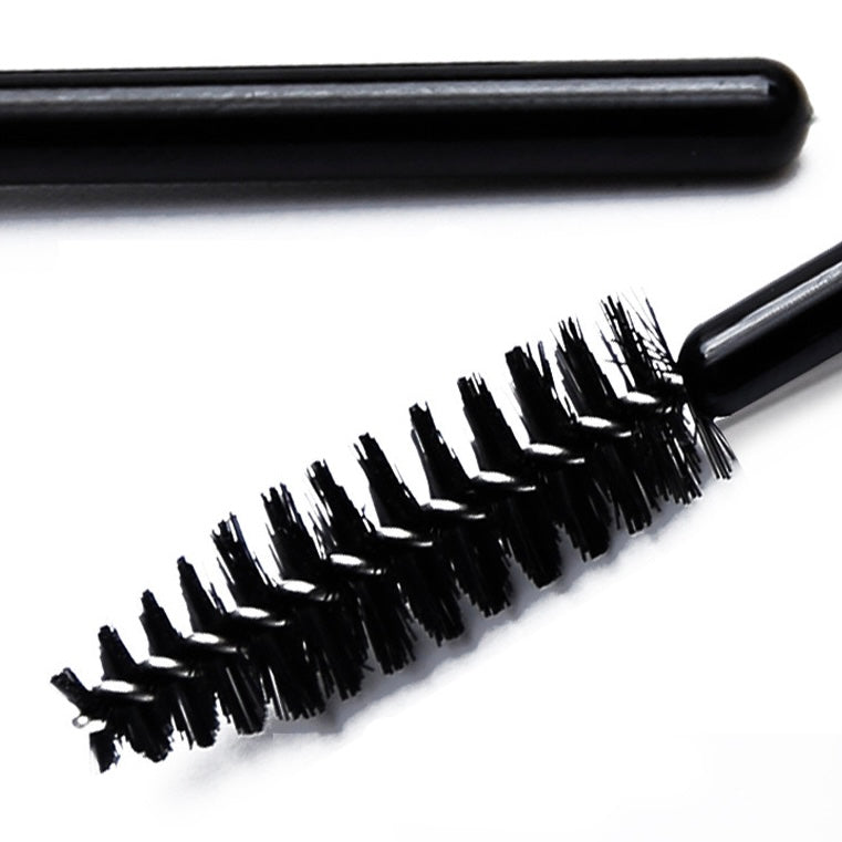 Doppelt verwendbare schwarze Spiralbürste für Augenbrauen und Wimpern