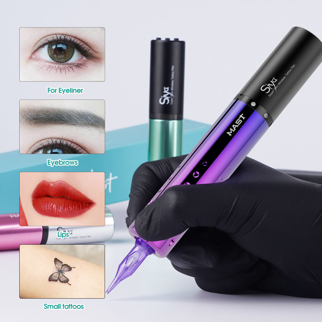 Mast Tour Siya Wireless PMU Tattoo Machine Pen - Free Shipping