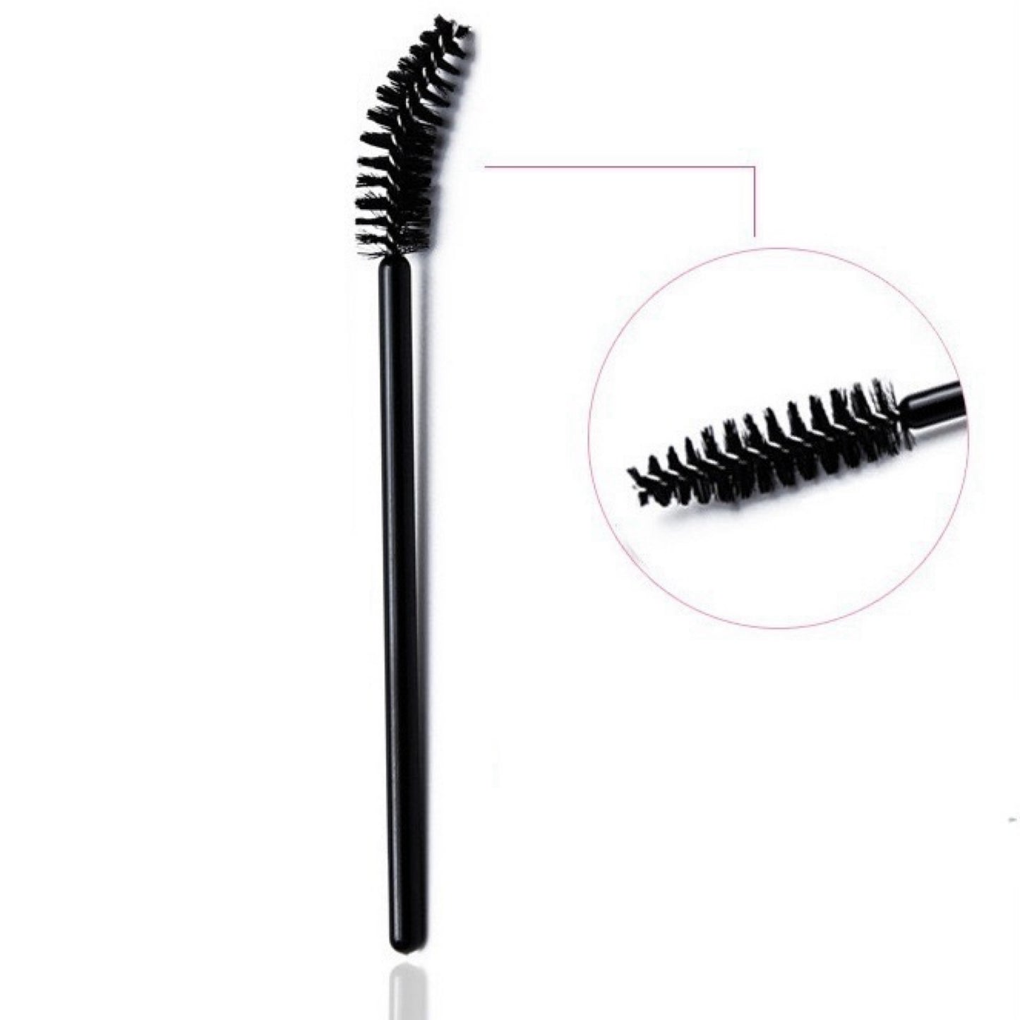Doppelt verwendbare schwarze Spiralbürste für Augenbrauen und Wimpern