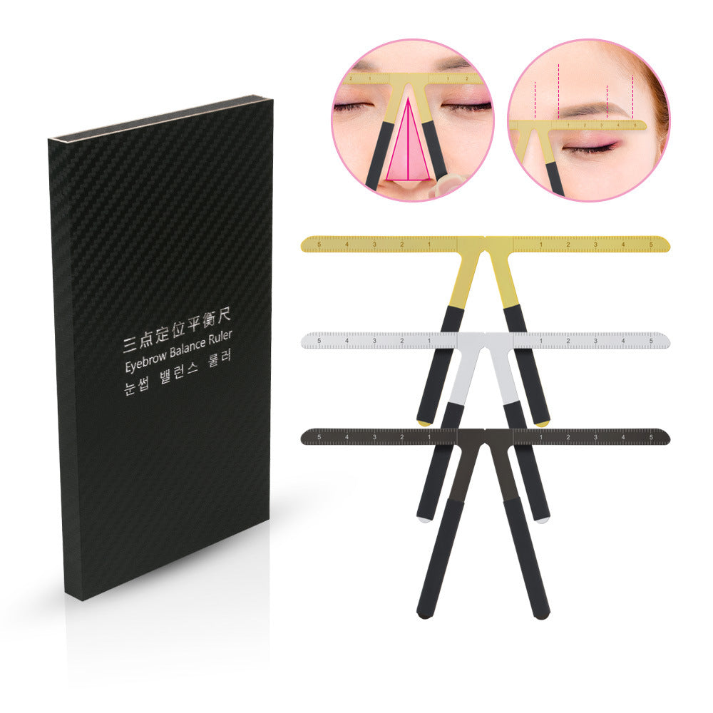 Three-Point Positioning Metal Eyebrow Ruler – 5 PCS