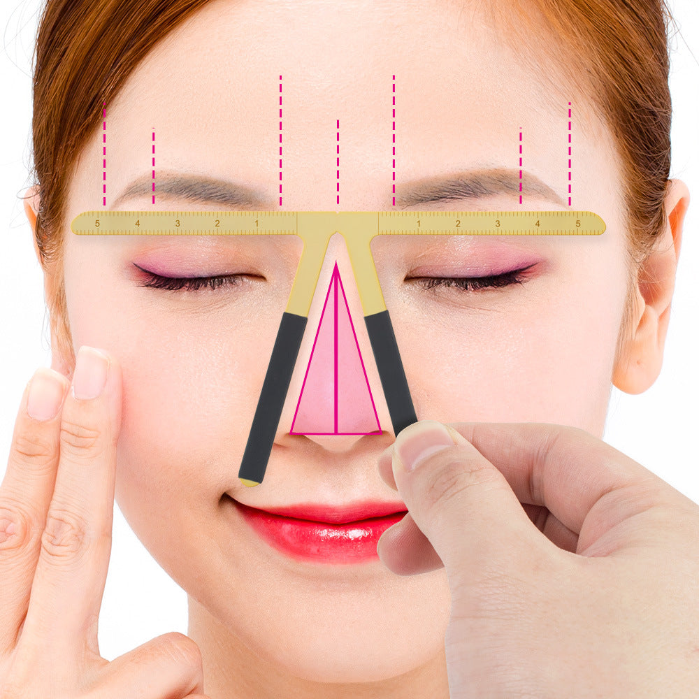 Three-Point Positioning Metal Eyebrow Ruler – 5 PCS