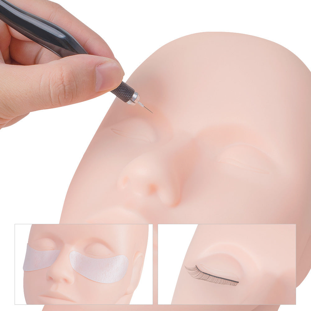 Cabeza de maniquí de silicona para práctica de extensiones de pestañas, maquillaje y formación en PMU (2 unidades)