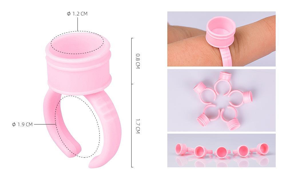 Pink Pigment Ring Cups for Permanent Makeup - 10 Bags