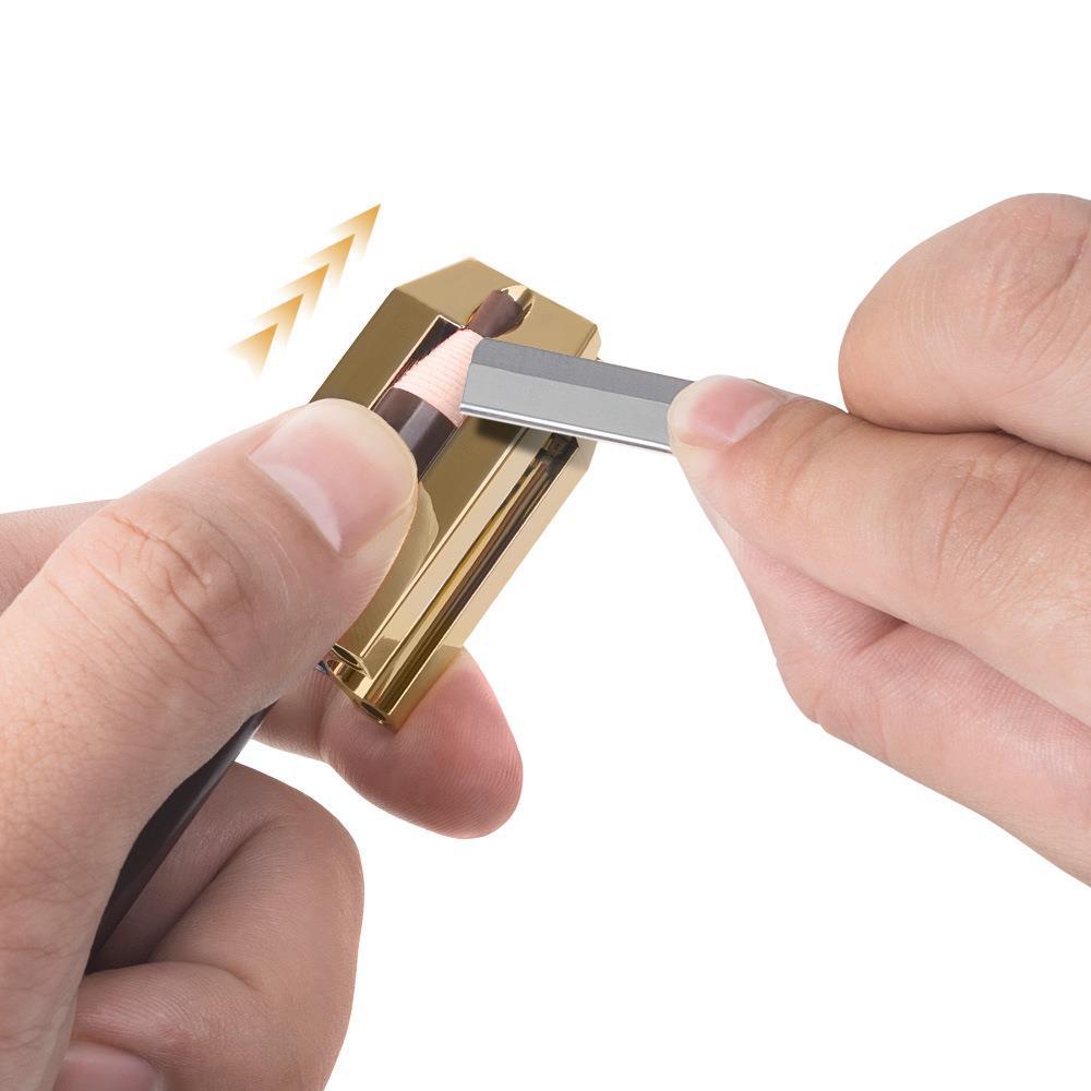 Sacapuntas dorado de cuatro lados para cejas (3 unidades)