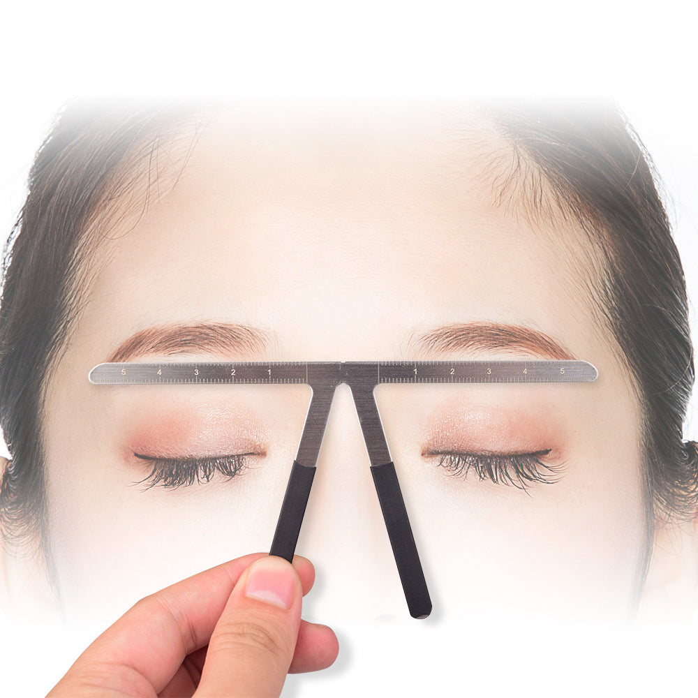 Three-Point Positioning Metal Eyebrow Ruler – 5 PCS