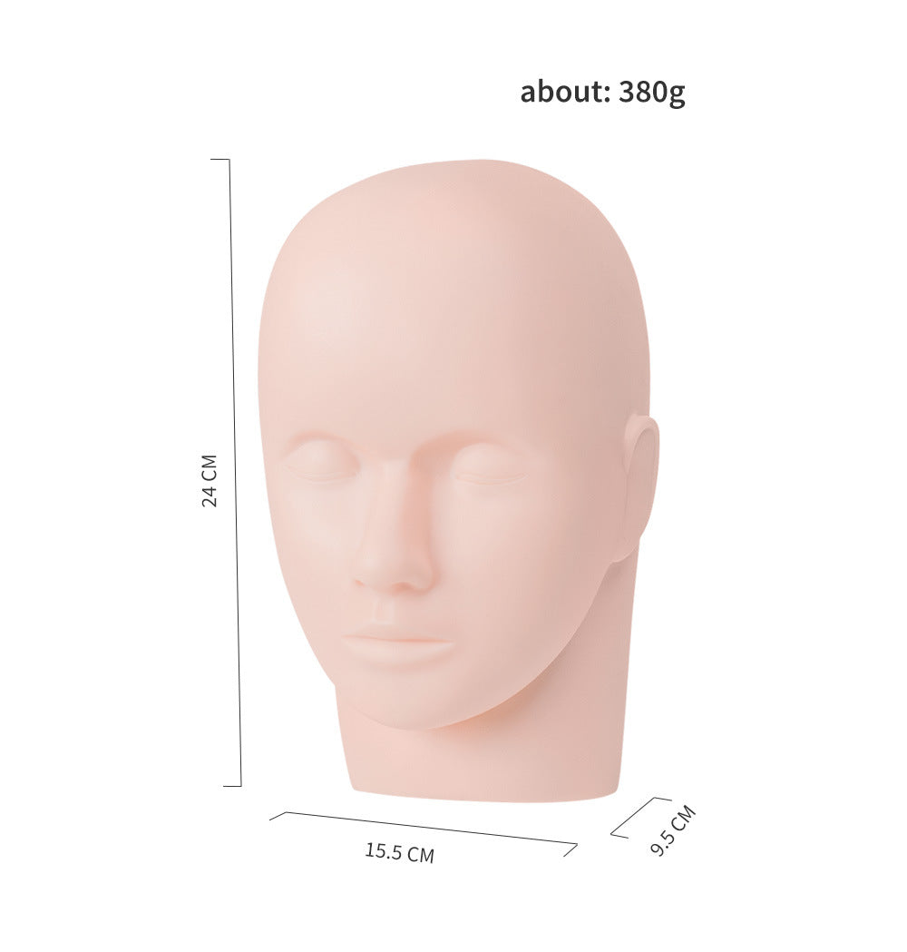 Cabeza de maniquí de silicona para práctica de extensiones de pestañas, maquillaje y formación en PMU (2 unidades)