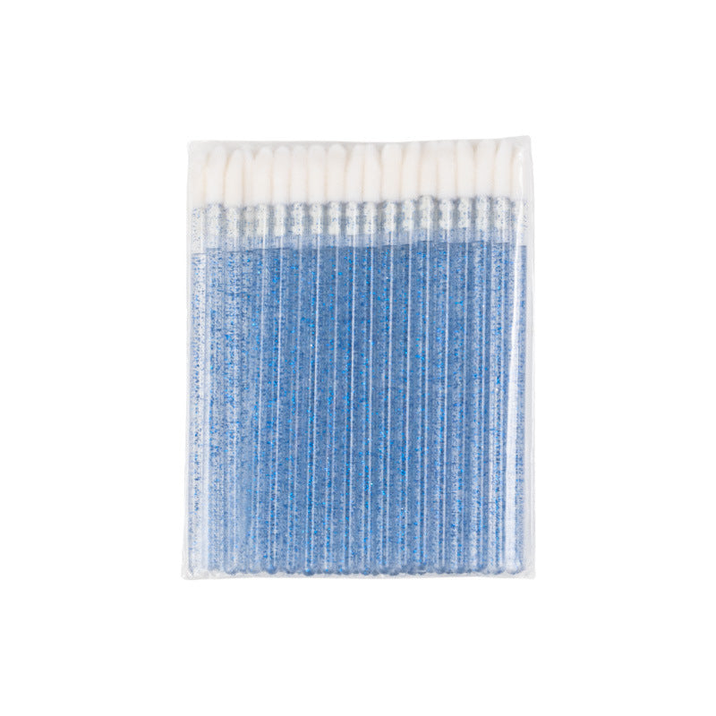 Disposable Crystal Handle Lip Brushes – 7 Colors – Portable Lip Gloss Brush and Makeup Tool - 10 Bags