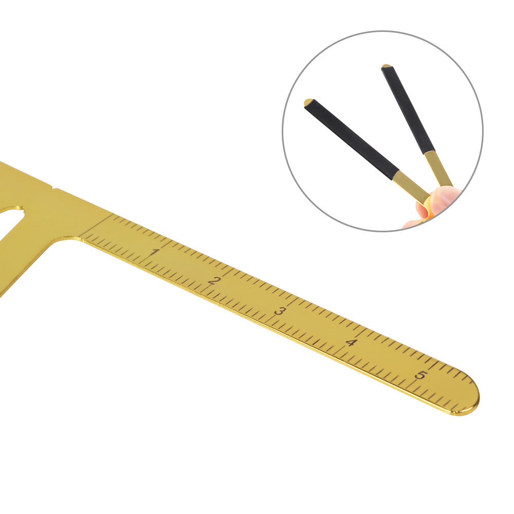 Three-Point Positioning Metal Eyebrow Ruler – 5 PCS