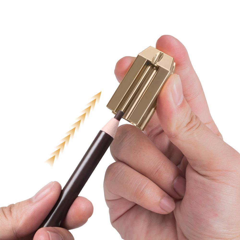 Sacapuntas dorado de cuatro lados para cejas (3 unidades)