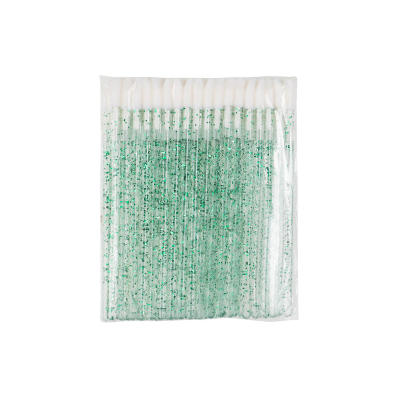 Disposable Crystal Handle Lip Brushes – 7 Colors – Portable Lip Gloss Brush and Makeup Tool - 10 Bags