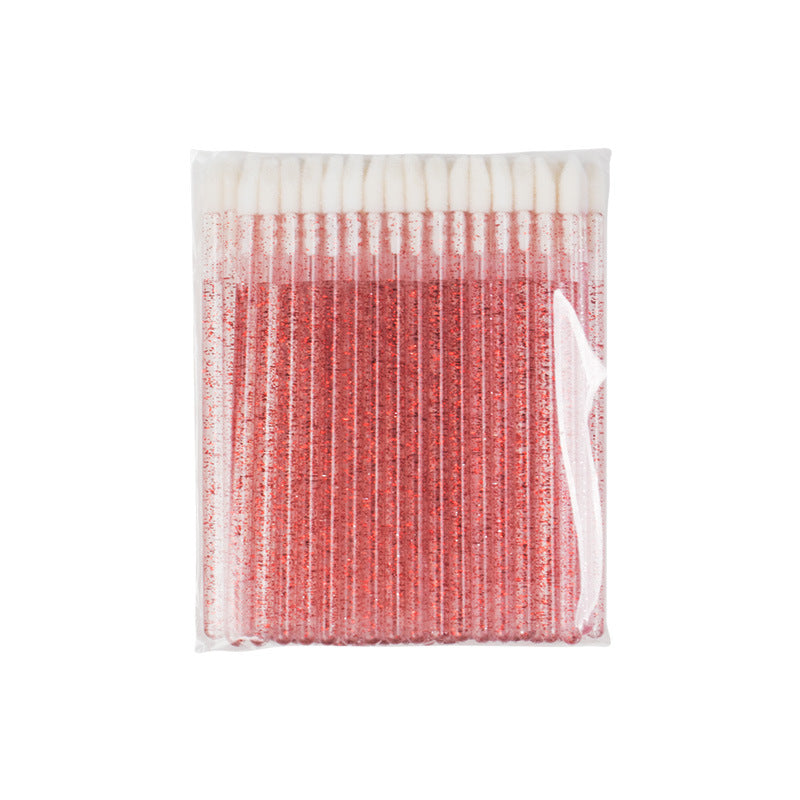 Disposable Crystal Handle Lip Brushes – 7 Colors – Portable Lip Gloss Brush and Makeup Tool - 10 Bags