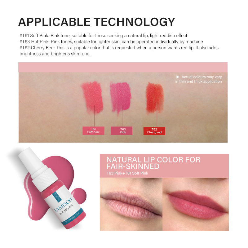 Famisoo® 6PCS 15ML Permanent Makeup Lip Pigment Set