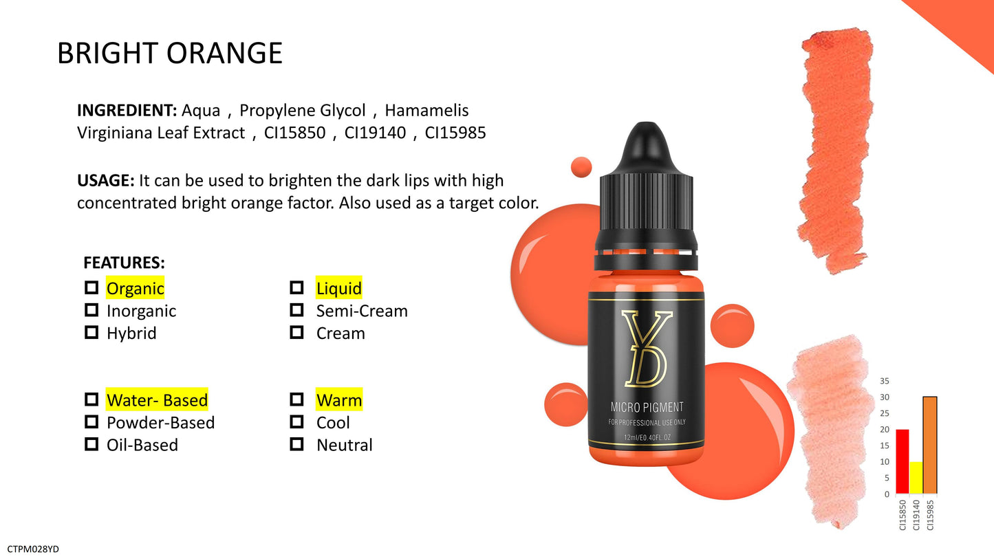 YD PMU Organic Liquid Pigment 12ML Black Cap