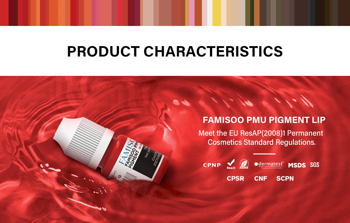 FAMISOO PMU Lip Pigments – 40 Professional Lip Colors for Permanent Makeup