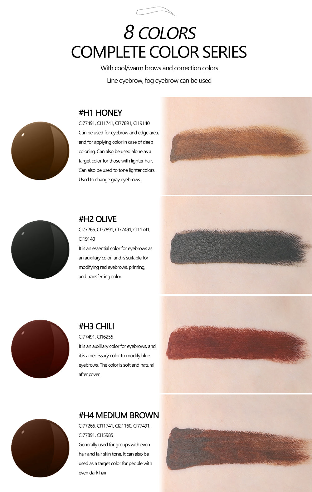 YD Brow HY Pigment 12ml/Bottle Gold Cap