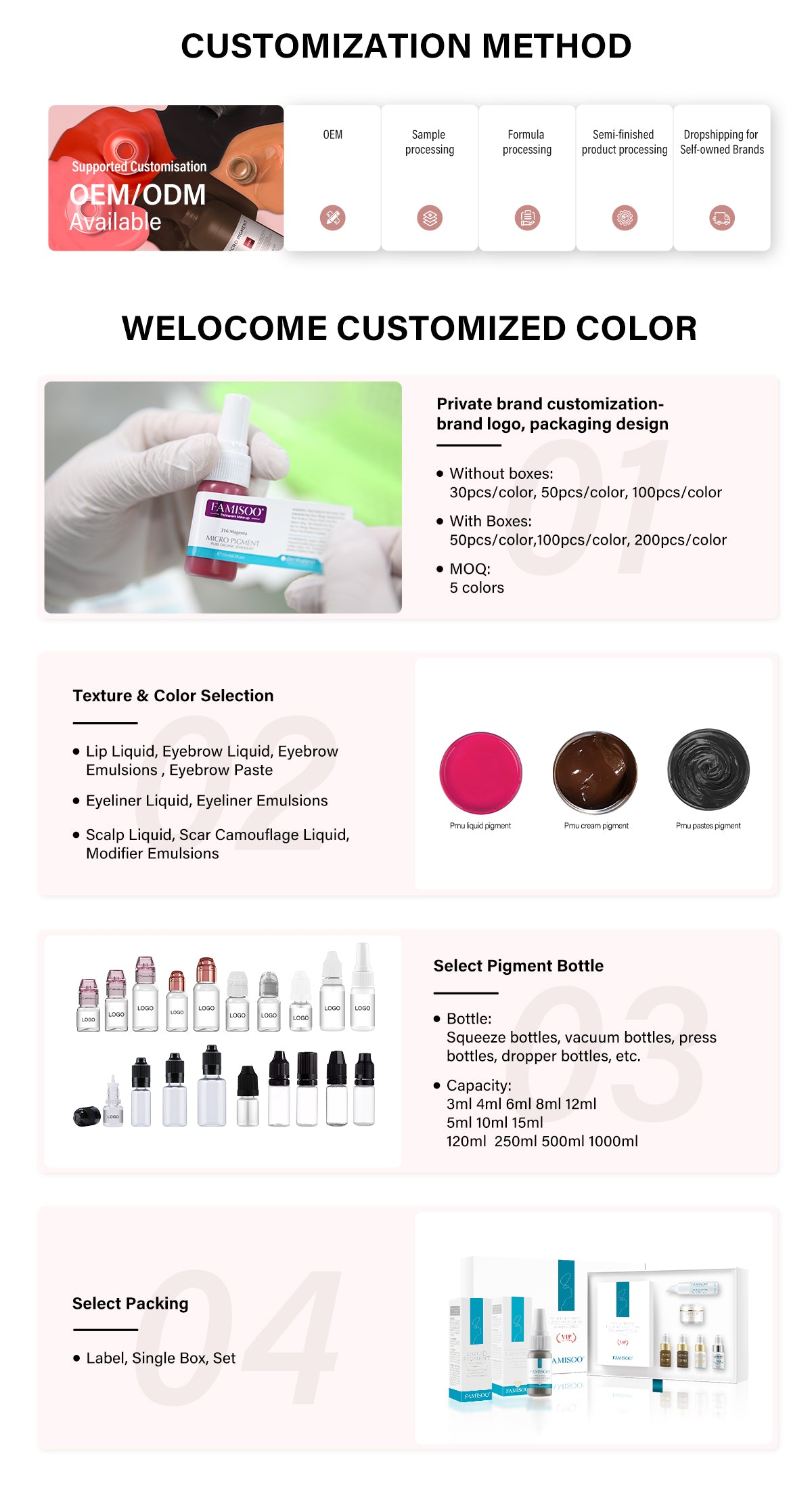 FAMISOO 5ML PMU Eyebrow Pigments – Professional Brow Tattoo & Correction Inks