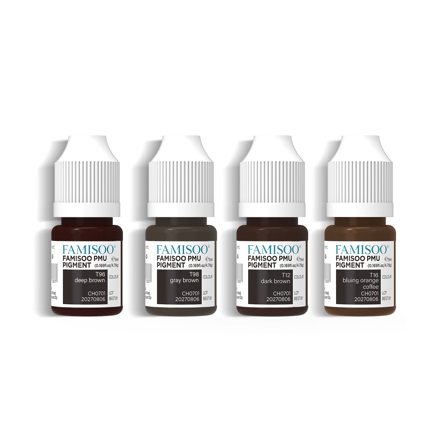 FAMISOO 5ML PMU Eyebrow Pigments – Professional Brow Tattoo & Correction Inks