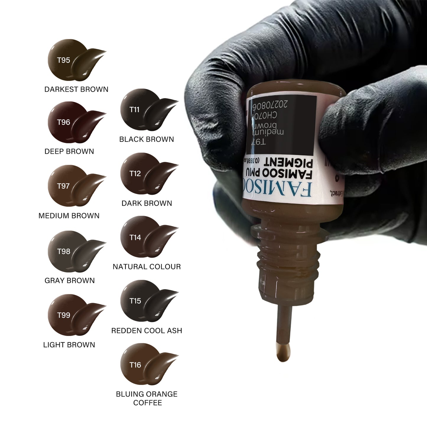 FAMISOO 5ML PMU Eyebrow Pigments – Professional Brow Tattoo & Correction Inks
