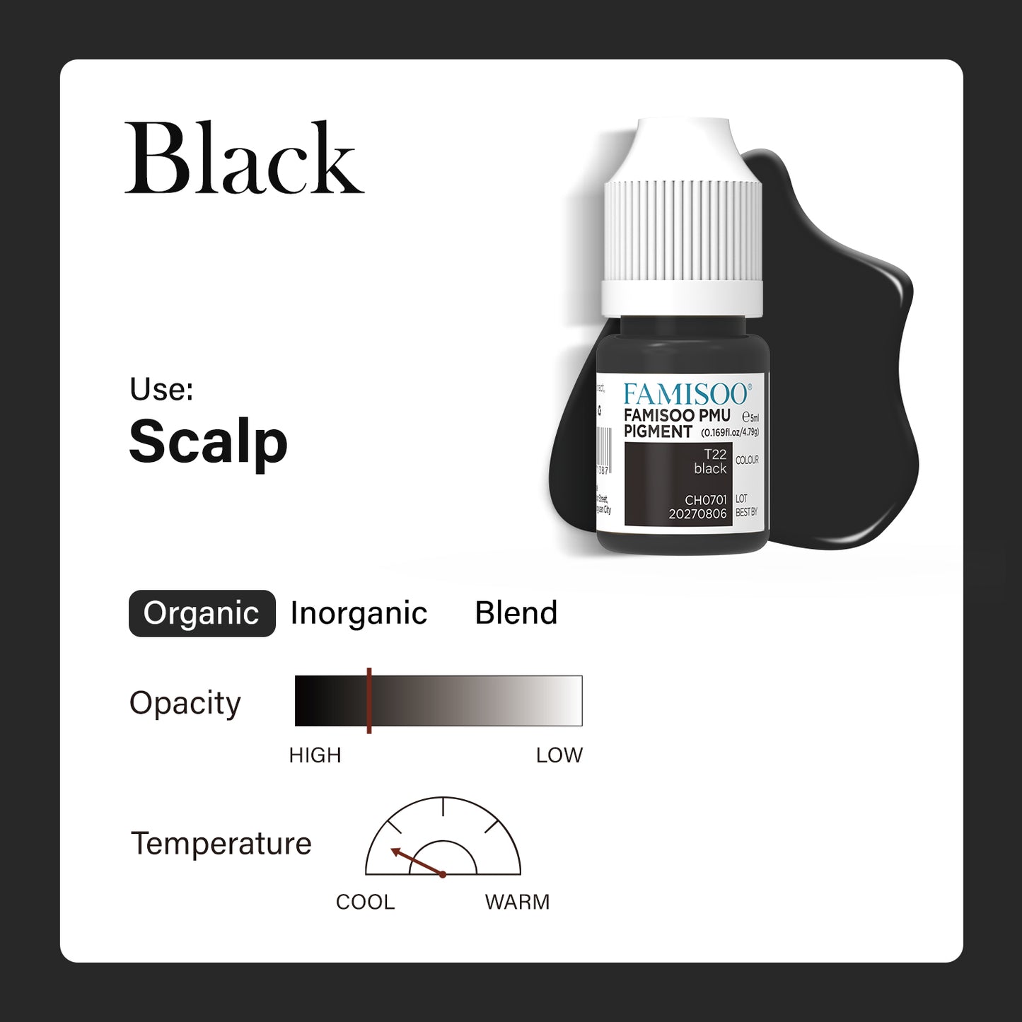 FAMISOO 5ML SMP Scalp Pigments – 4 Shades for Natural Hairline Restoration