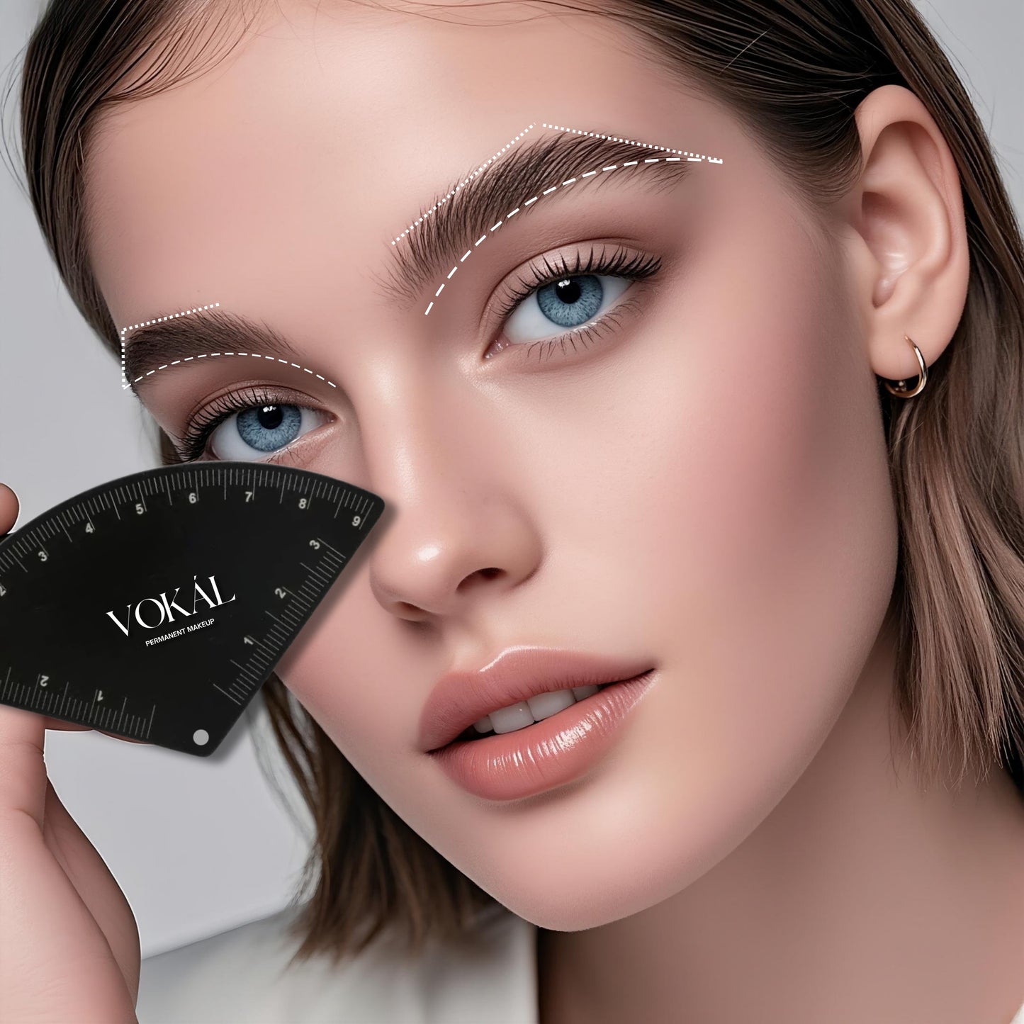 1-Minute Brow Mapping Tool – Stainless Steel Brow Shaping Ruler Kit for PMU Artists