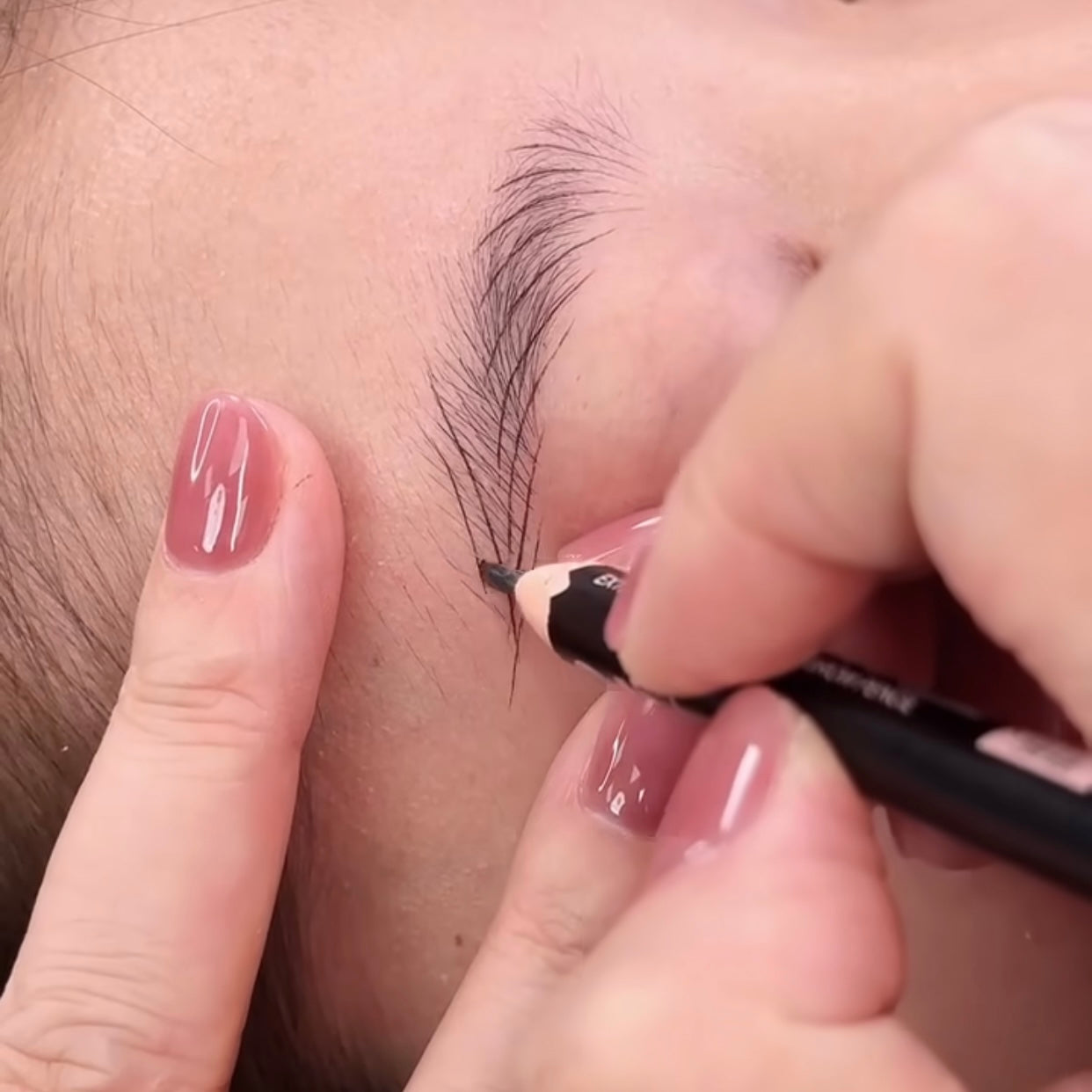 Black Color Permanent Makeup Microblading Hairstroke 2mm Extremely Slim Eyebrow Pencil