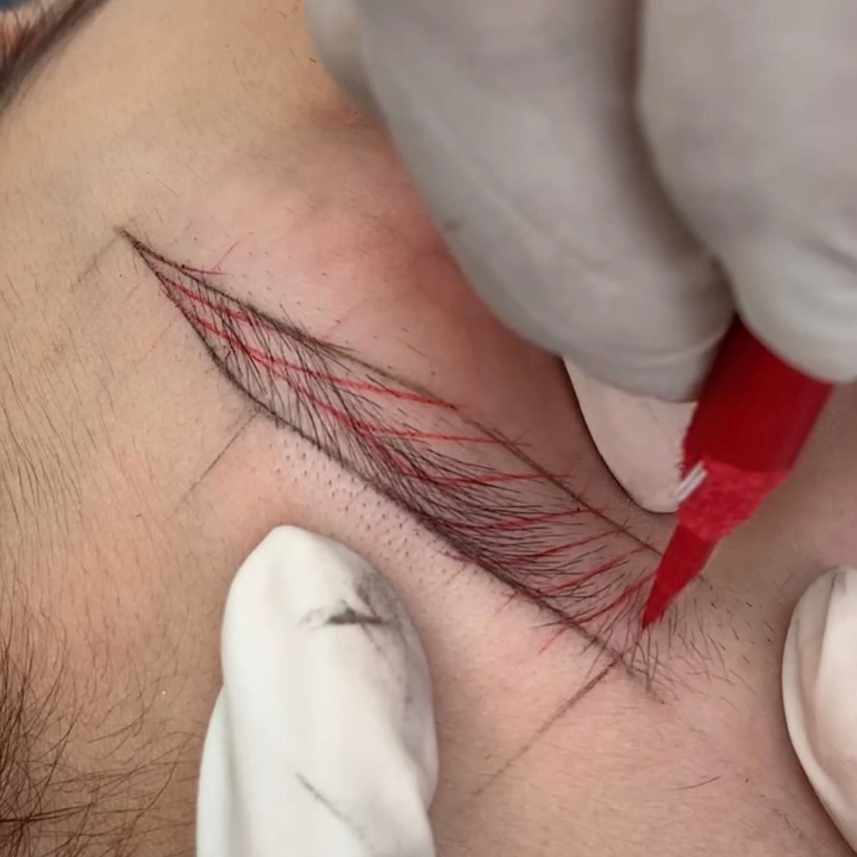 Red Color Permanent Makeup Microblading Eyebrow Pencil