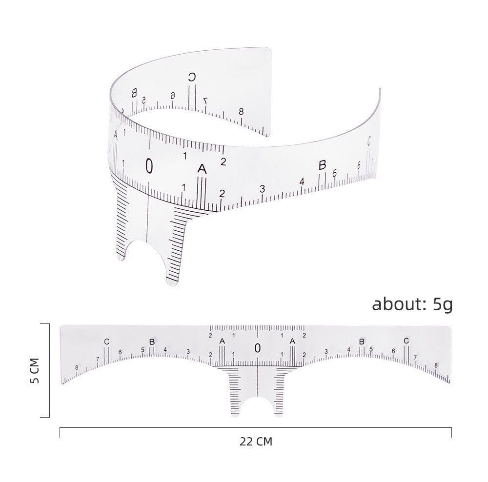 Transparent Nose Bridge Eyebrow Ruler – Professional Brow Design Tool - 25PCS
