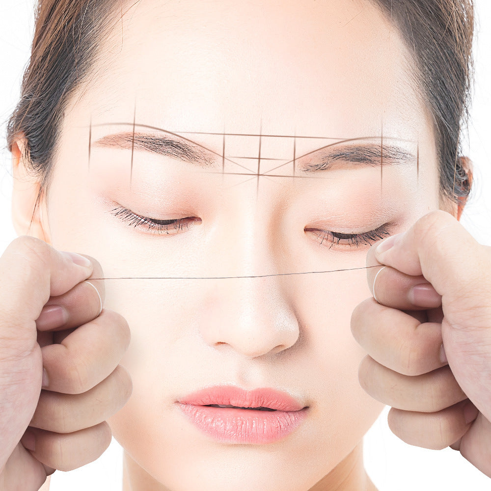 Eyebrow Mapping String Tool – Pre-Inked Brow Ruler with Brown Ink - 6PCS