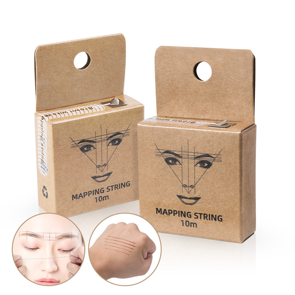 Eyebrow Mapping String Tool – Pre-Inked Brow Ruler with Brown Ink - 6PCS
