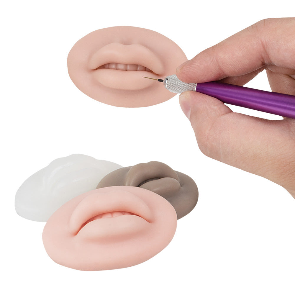 Modelo de práctica de labios de silicona 5D PMU 36G: diseño suave y flexible para practicar el rubor labial - 10 unidades