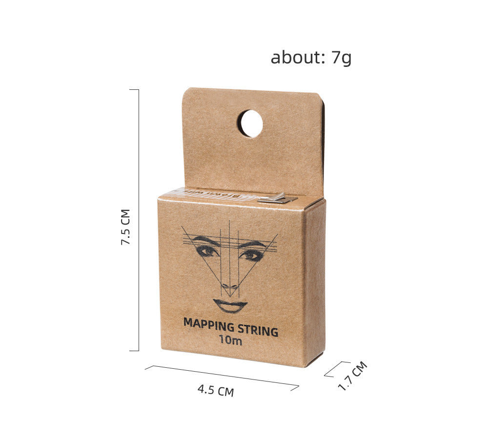 Eyebrow Mapping String Tool – Pre-Inked Brow Ruler with Brown Ink - 6PCS
