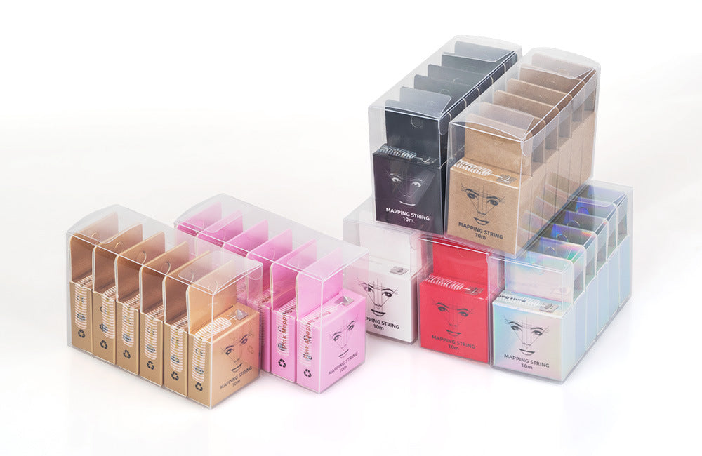 PVC 6-Box Mapping String Set – Precision Eyebrow Design & Mapping Tool - 3 Sets
