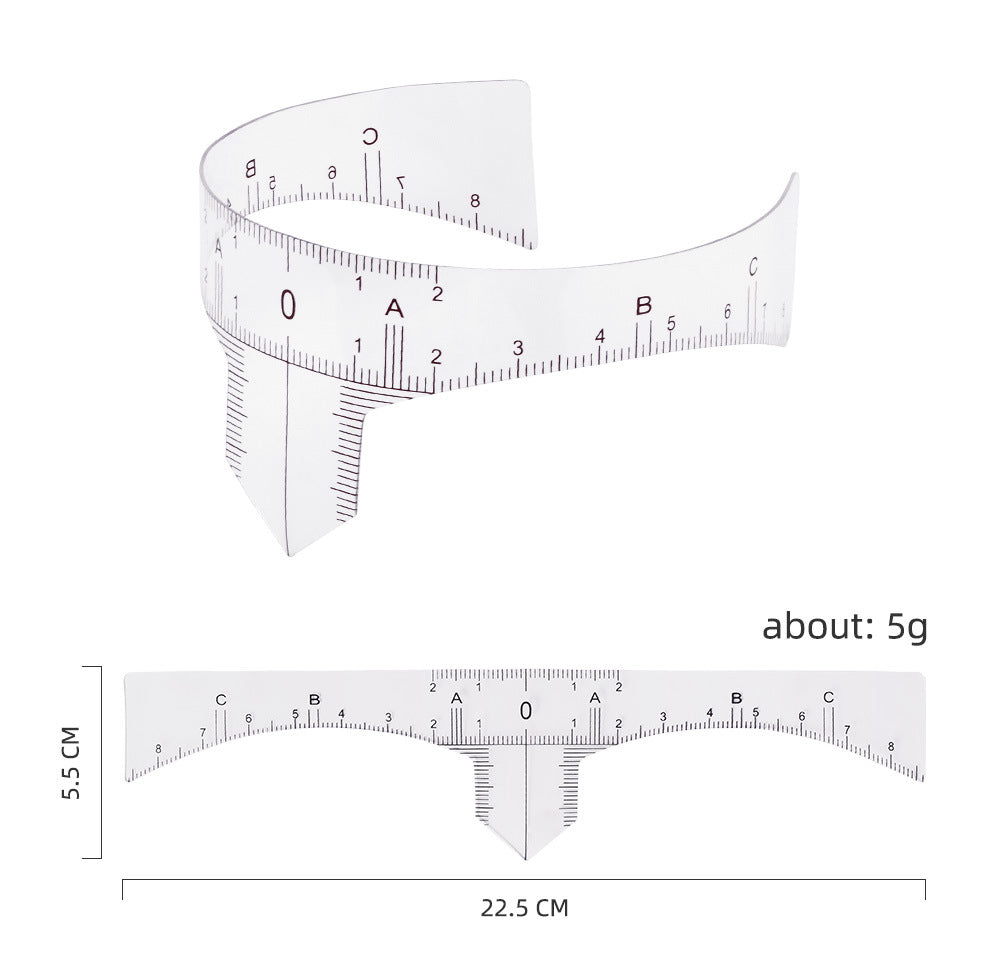 Transparent Nose Bridge Eyebrow Ruler – Professional Brow Design Tool - 25PCS