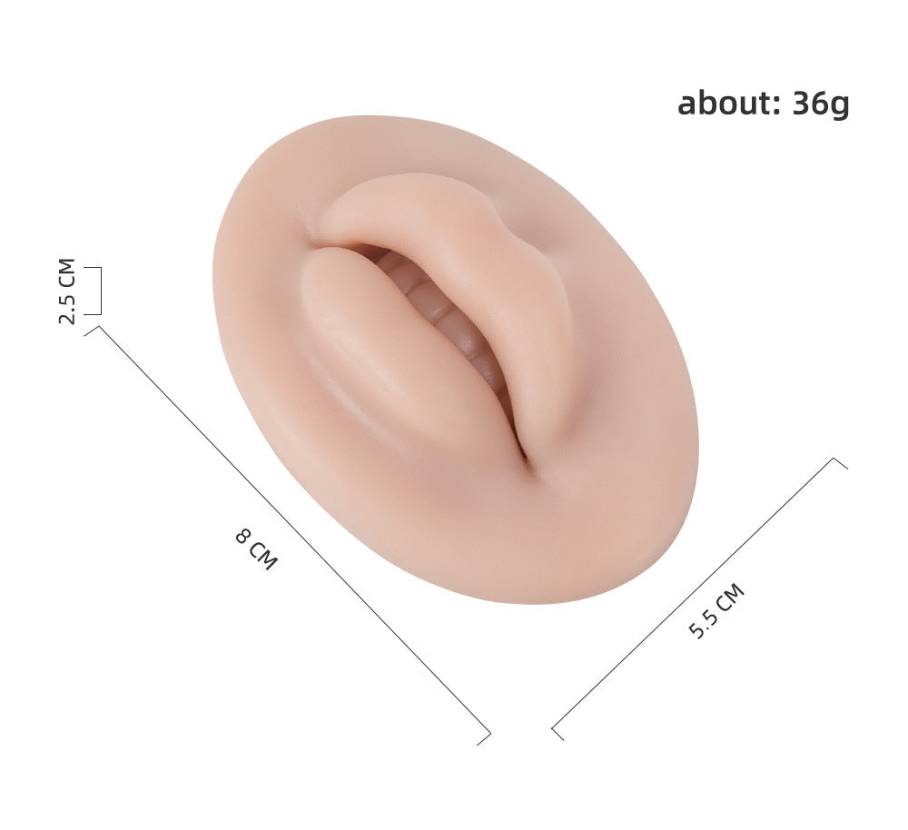 5D PMU Silicone Lip Practice Model 36G – Soft, Flexible Design for Lip Blush Training - 10PCS