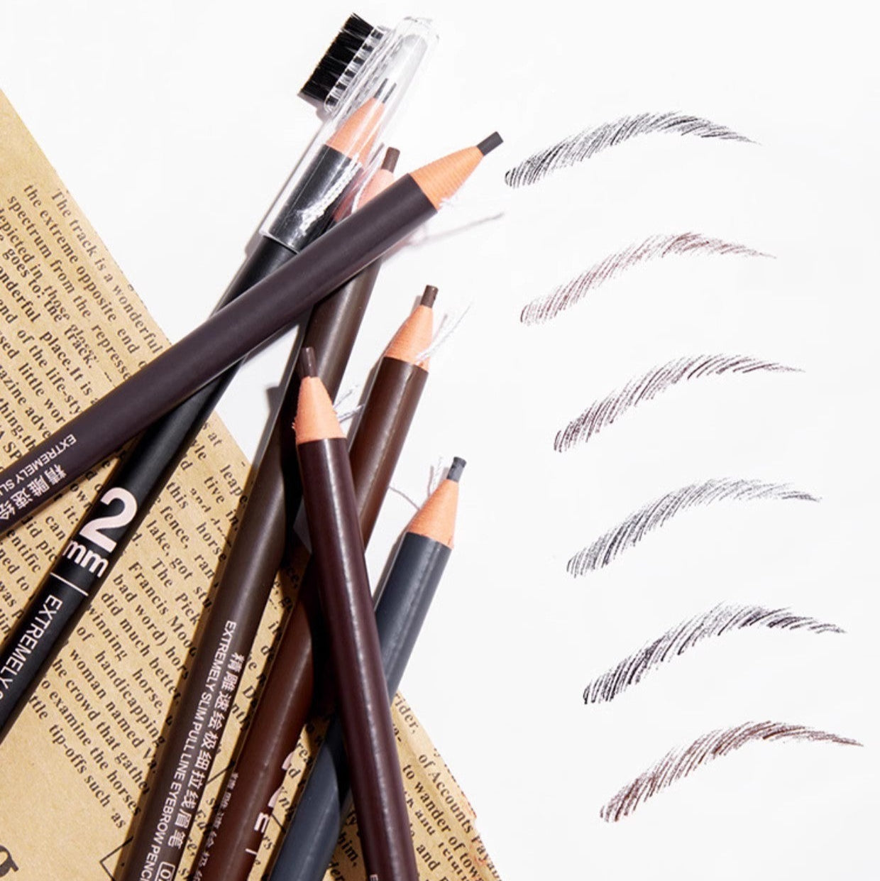 2mm Ultra-Fine Pull-String Eyebrow Pencil – Waterproof, Smudge-Proof & Long-Lasting (12PCS/BOX)