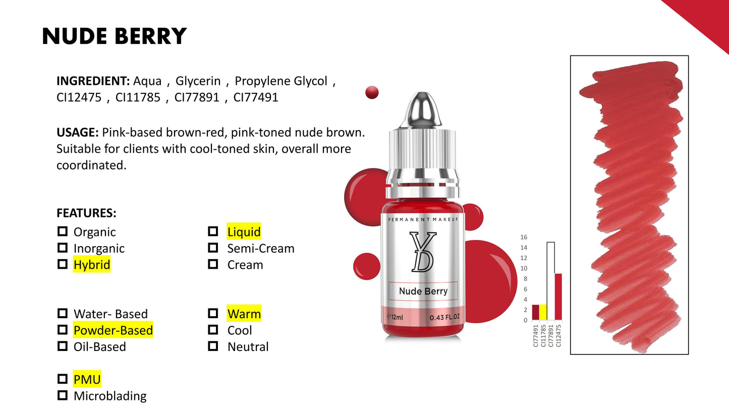 Nude Berry – Powder Hybrid Liquid PMU Pigment