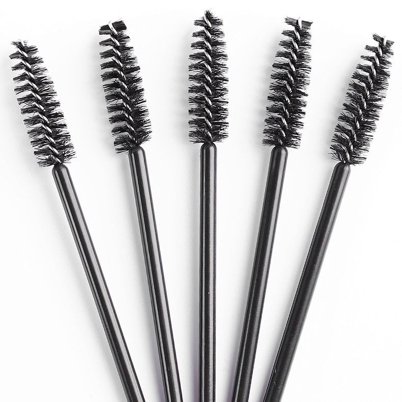 Doppelt verwendbare schwarze Spiralbürste für Augenbrauen und Wimpern