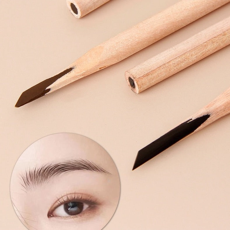 Black Color Flat & Round Refills Hairstroke Eyebrow Pencil (12PCS)