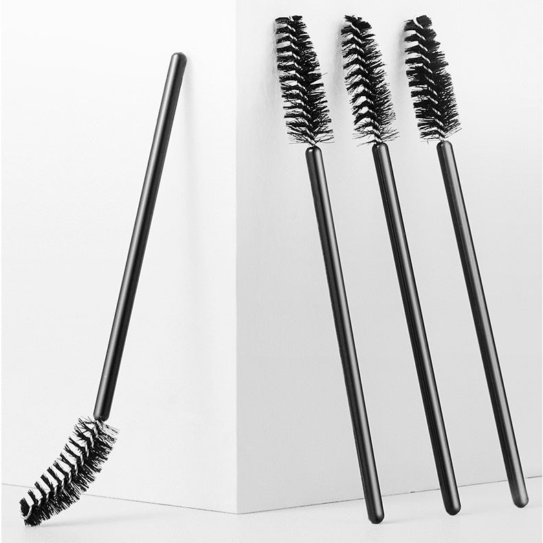 Doppelt verwendbare schwarze Spiralbürste für Augenbrauen und Wimpern